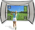 Mobile Golf Simulator Net – 10ft Compact Practice Net with Steel Frame Without Sim Screen – Indoor & Outdoor Golf Training for Backyard, Garage & Home Sim Setup