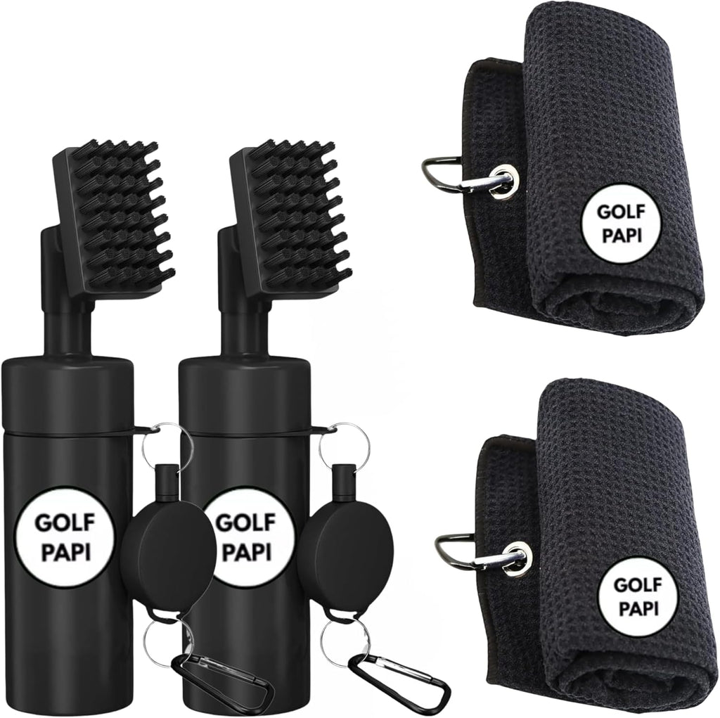 Golf Club Cleaner Brush Kit – Black – 2 Pack