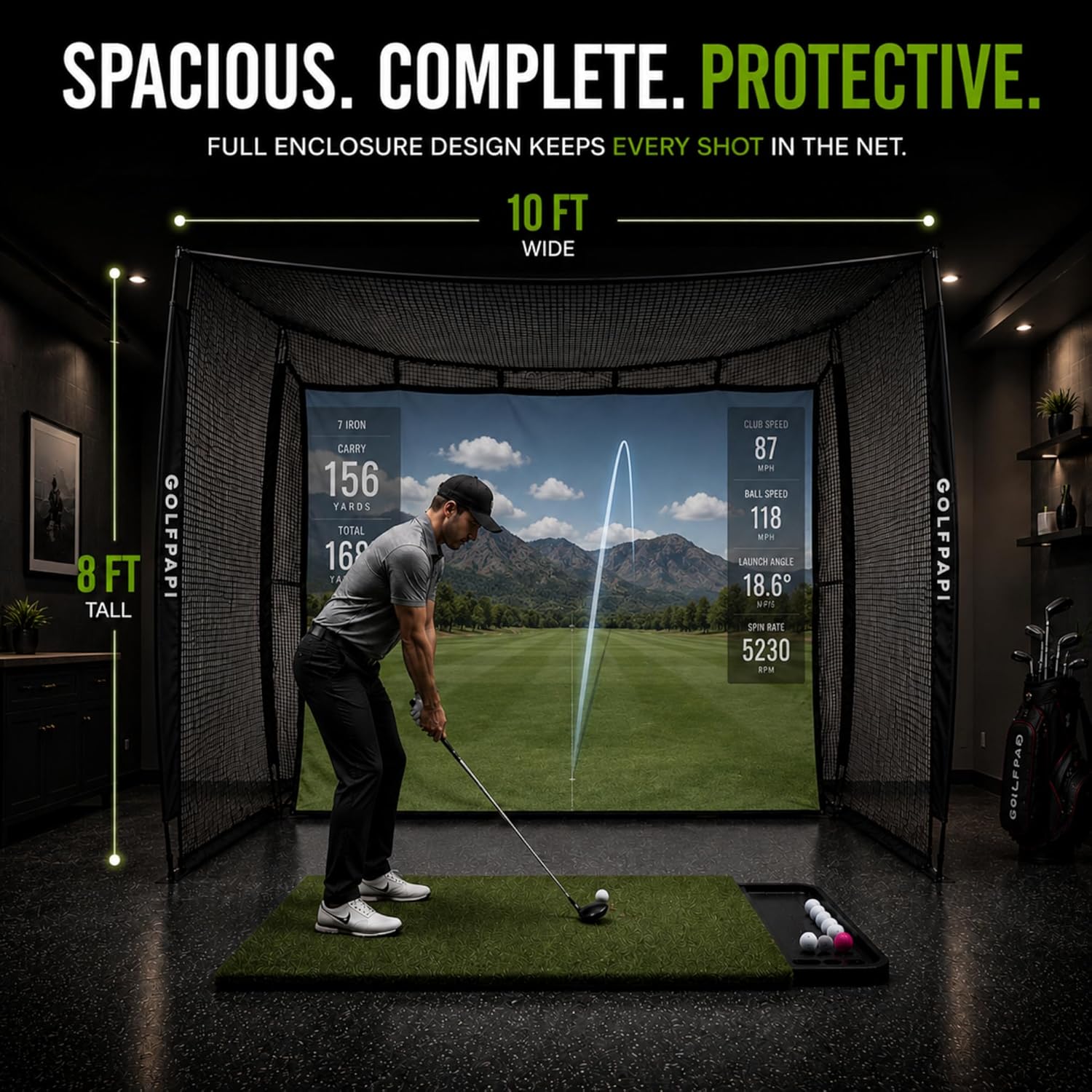 Mobile Simulator Net – 10ft with Impact Screen