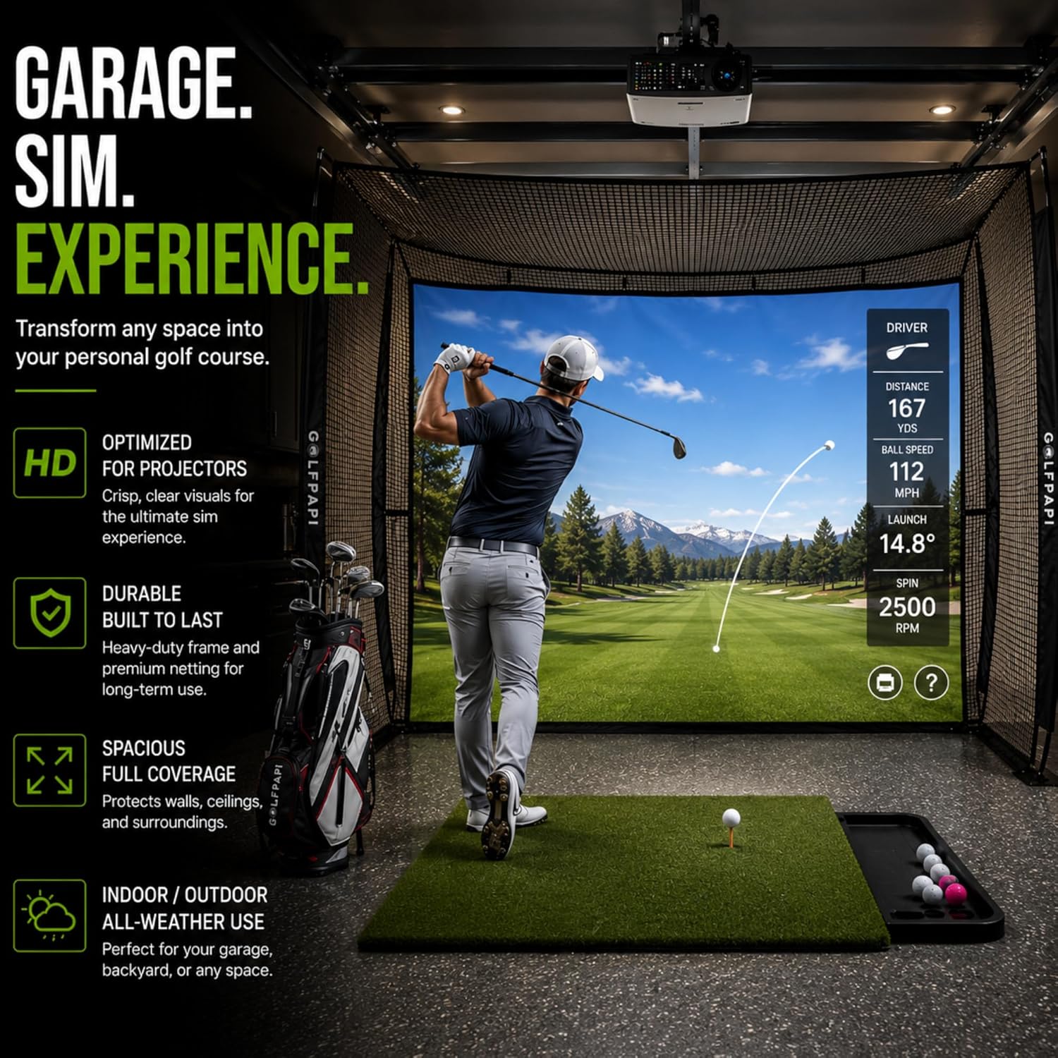 Mobile Simulator Net – 10ft with Impact Screen