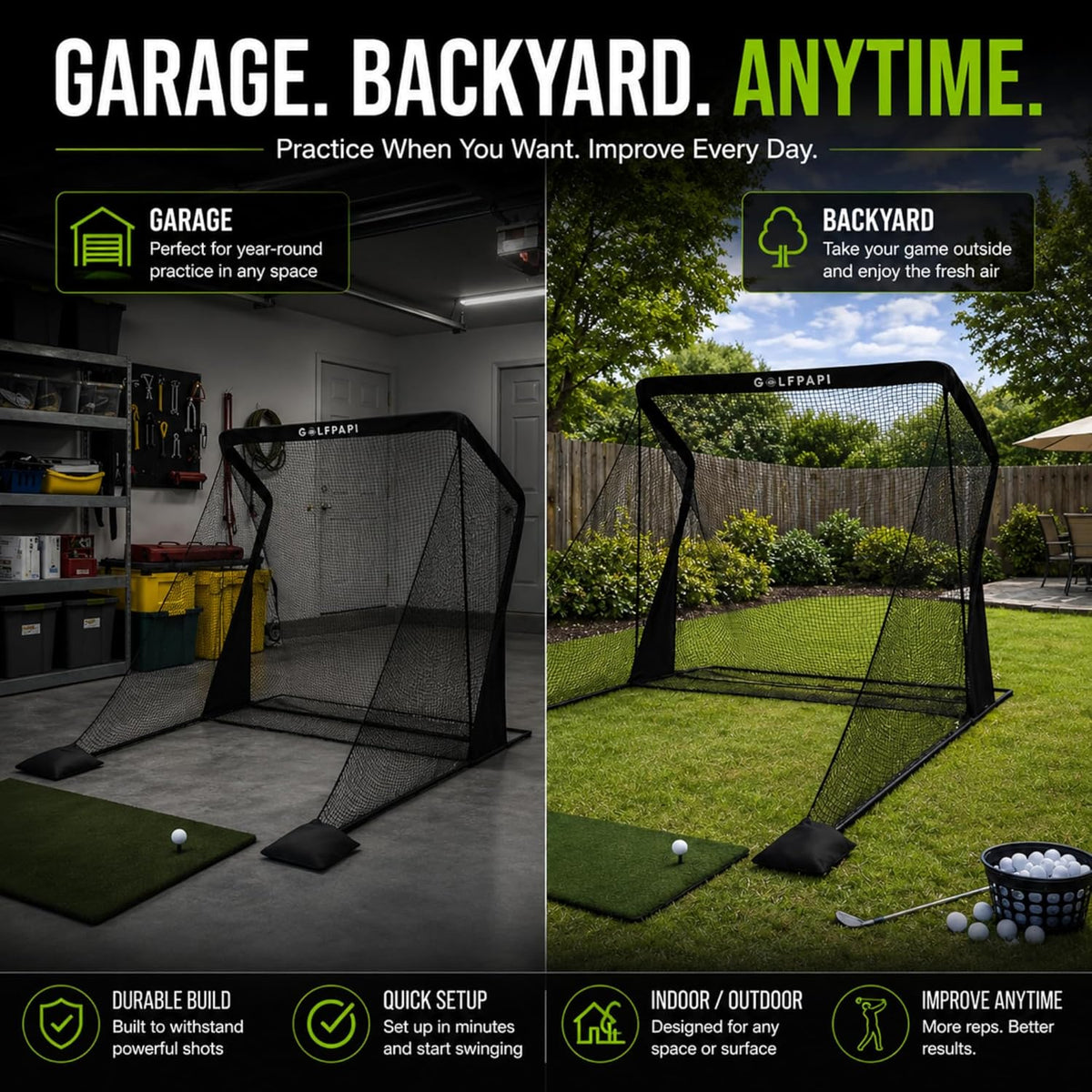 Side Racing Net Pro Practice Net – 7.5 ft with Side Nets – GOLF PAPI